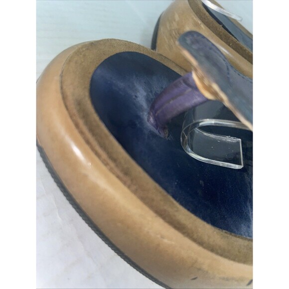 Dansko Sandals Womens US 8  Slide Blue Leather Slip On Wedge Flip Flop EU 38 - Picture 11 of 16